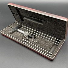 Starrett No. 445 Depth Micrometer Set USA Machinist Tool w/ Case Vintage