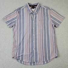 Tommy Hilfiger Shirt Mens XL Multicolor Slim Fit Striped Pocket Button Down