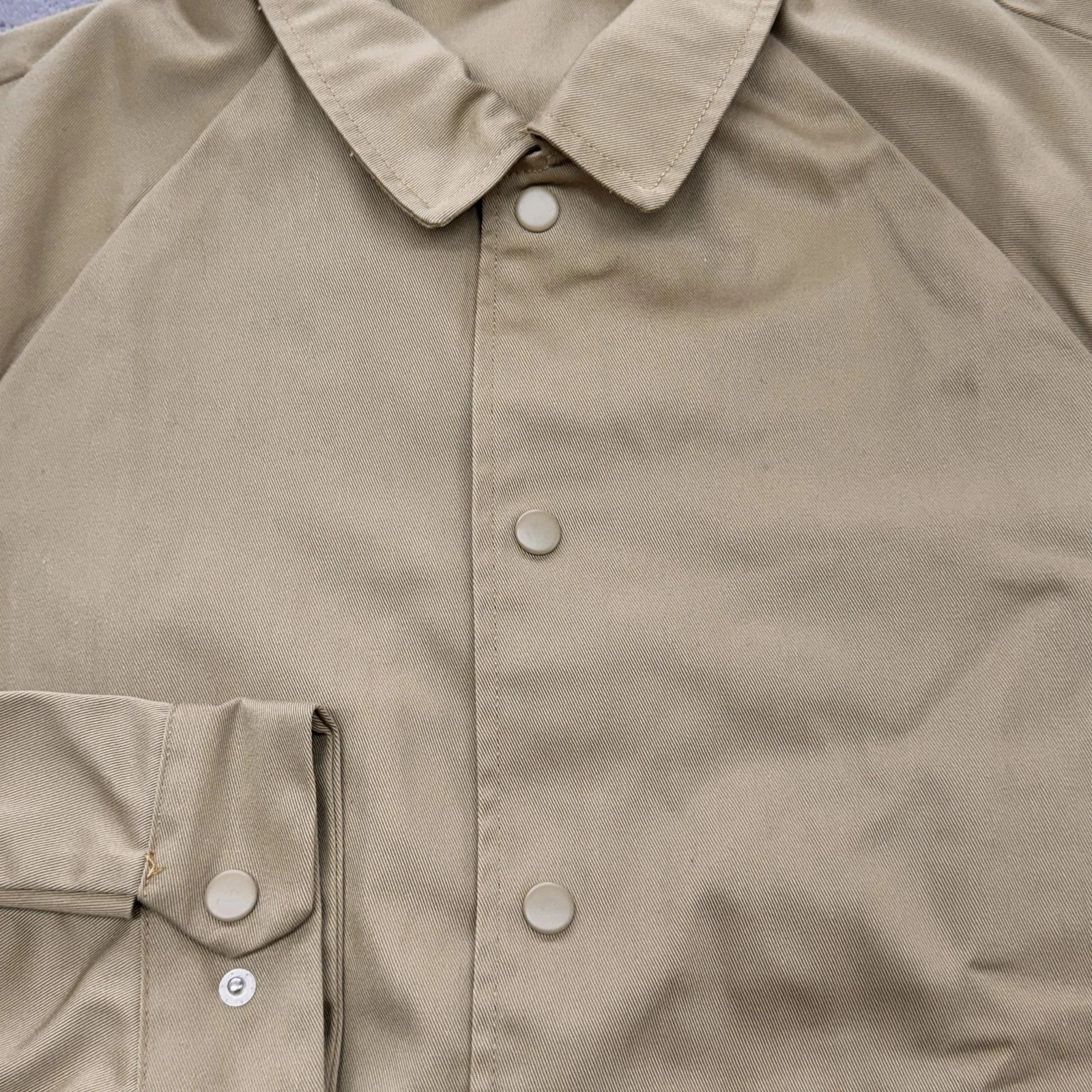 Levi's Jacket Mens M Beige Collared Lined Pockets Cotton Snap Buttons