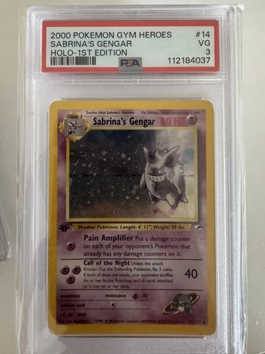 2000 Pokemon Gym Heroes Sabrina's Gengar Holo 1st Edition #14 PSA 3