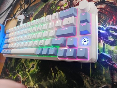 WEIKAV ETA68 Mechanische RGB Tastatur USB QWERTY Weiß Blau Drehregler