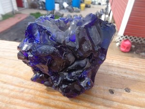 Glass Rock Slag Clear Cobalt Blue Rock 3.6 lbs 77E Landscaping Aquarium Rocks