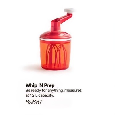 Tupperware Whip & Prep Chef Manual Mixer NEW Baking Mixing Batter Whipped Cream