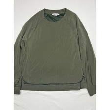 Athleta Olive Green Crew Neck Long Sleeve Layered Hem Sweatshirt Women's Medium
