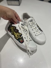 ASH Niagra Genuine Leather Lace Up Tiger Embroidered Trainers White Sneakers 7