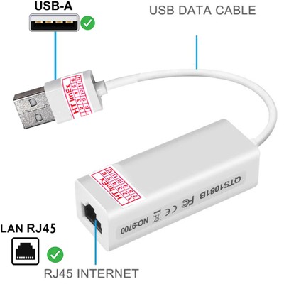 Weiß USB 2.0 RJ45 Adapter USB network Adapter 10/100mbps ethernet LAN