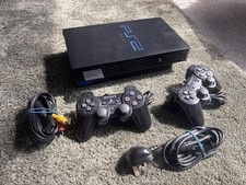 Sony PlayStation 2 Slim PAL Black SCPH-35003 Console + 2 Wired Controllers
