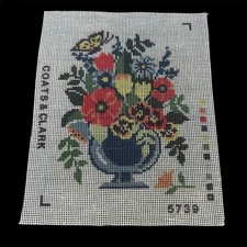 Coats & Clark Floral Bouquet Needlepoint Canvas #5739 