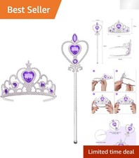 Vicloon Princess Crown  Wand Set   Enchanting Dress-Up for Little Girls