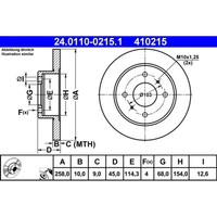 Bremsscheibe ATE 24.0110-0215.1 (2 Stk.)