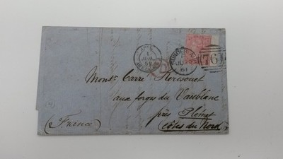 HA4386: England Brief Sunderland - Calais 1861 Bitte Preisvorschlag machen!!