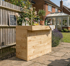 Rustic Wooden Garden Pub Bar, Outdoor Patio Bar, Industrial Style Pallet Bar