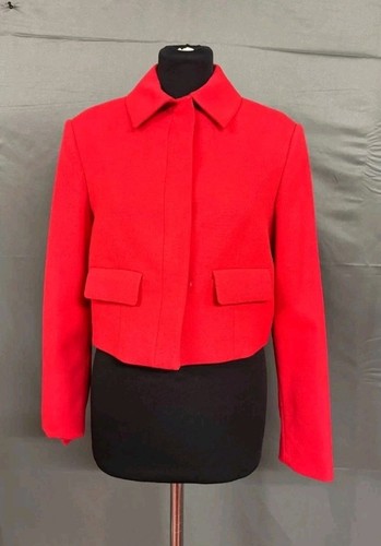 Marks and Spencer Damen Langarm Kragen Rot Blazer Jacke Gr. 12