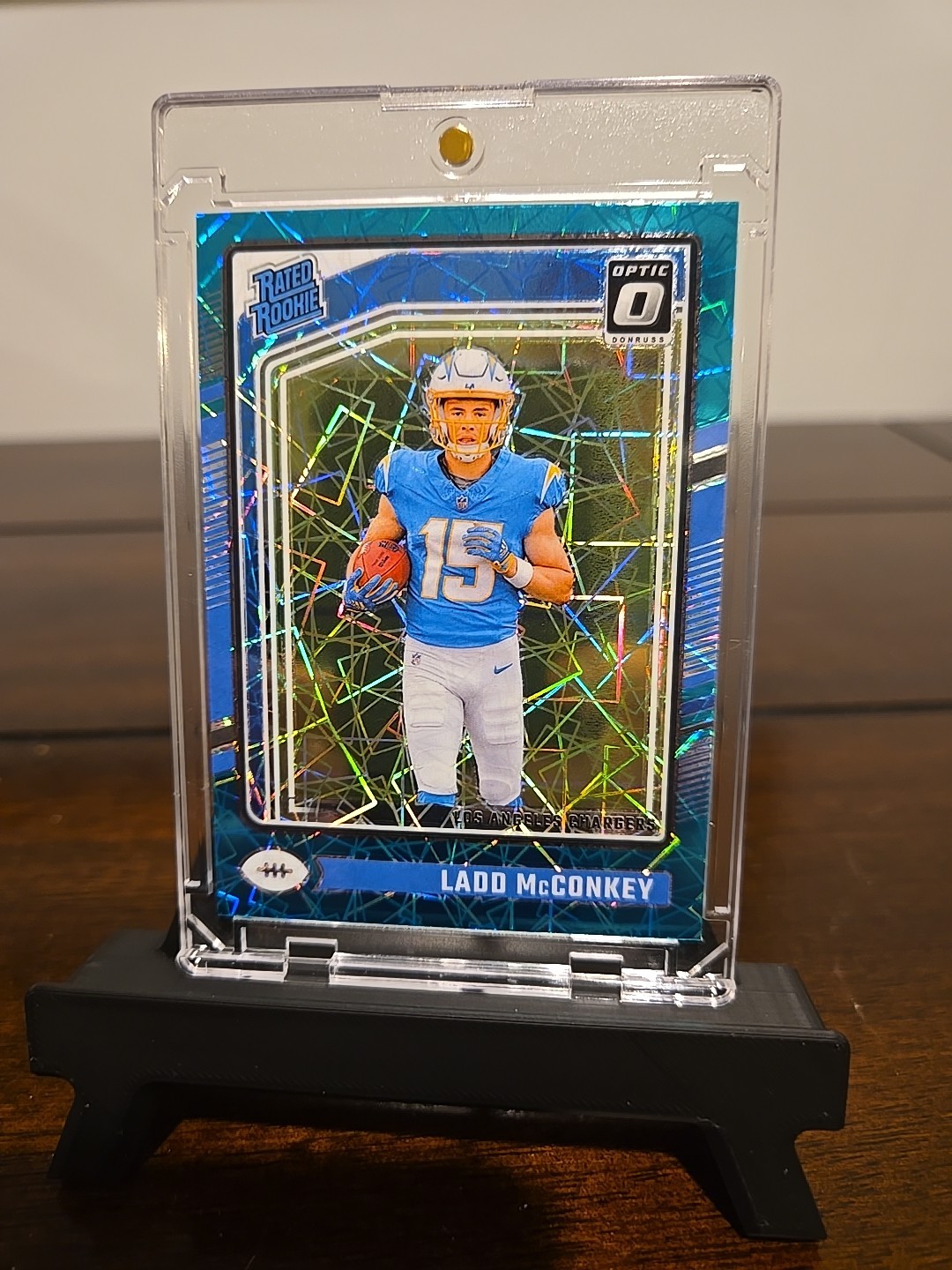 Ladd McConkey SSP TEAL VELOCITY 2024 Panini Donruss Optic Prizm #266 RC Rookie
