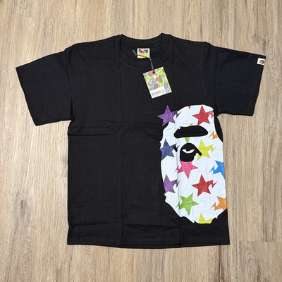 A Bathing Ape Men's Ape Head Stars Black Multicolor T-Shirt Size S