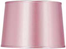 Sydnee Pale Pink Satin Medium Drum Lamp Shade 14" Top x 16" Bottom x 11" Slant