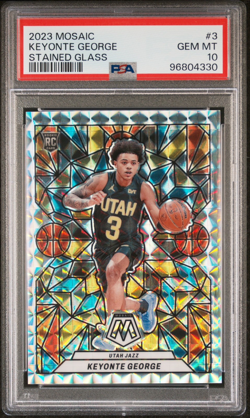 2023 PANINI MOSAIC STAINED GLASS #3 KEYONTE GEORGE PSA 10