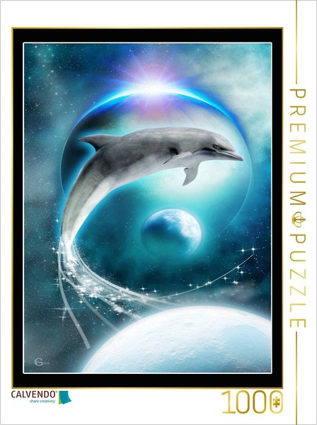 Calvendo Puzzle Mysterious Dolphins | 1000 Pieces, Finished Size 25.2 × 18.9 In-image