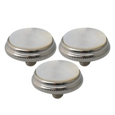 3 Pcs Trumpet Valve Finger Buttons Silver with White Shell Inlay Accessories