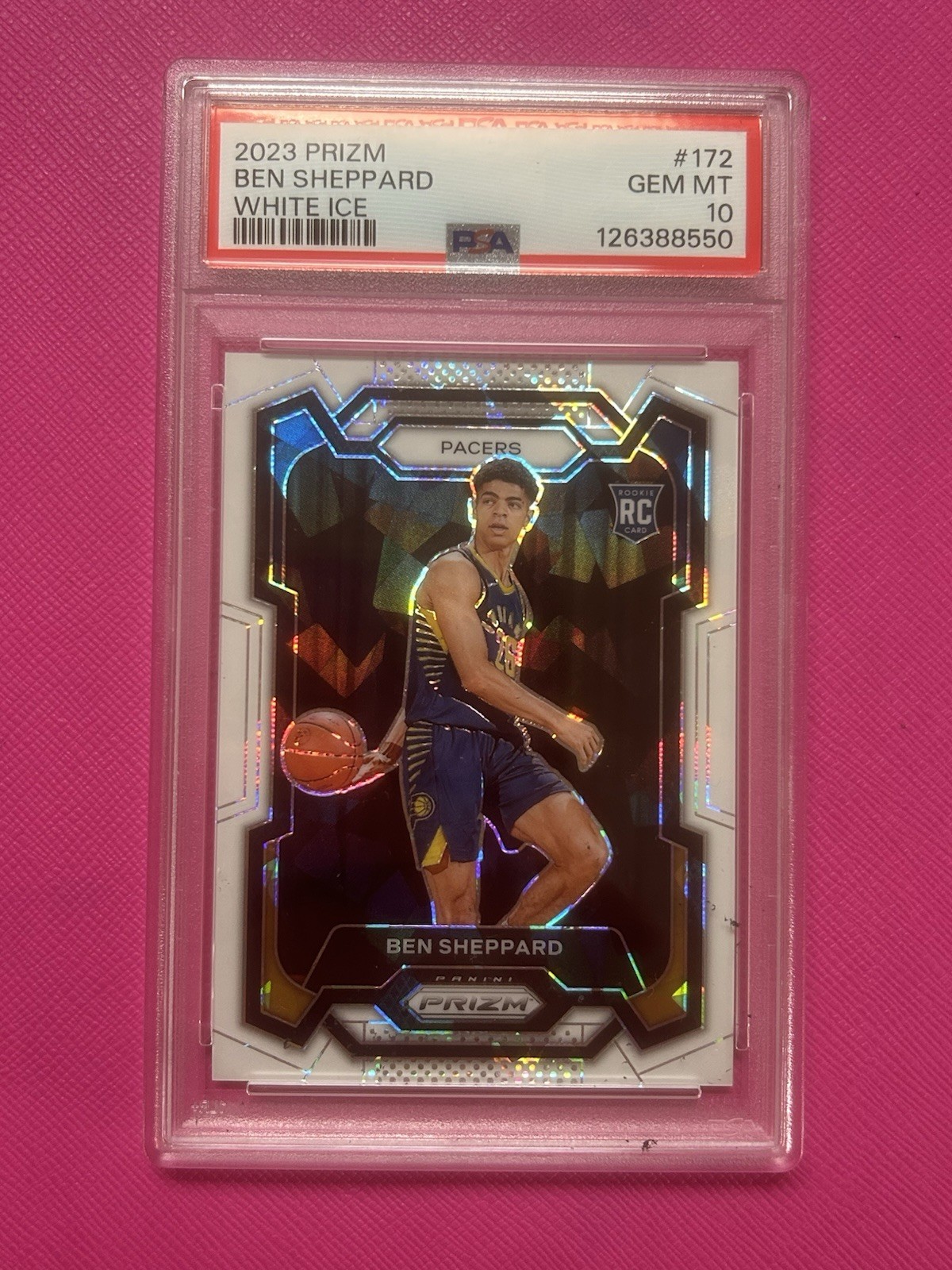 2023-24 Panini Prizm White Ice /35 Ben Sheppard #172 PSA 10 GEM MT Rookie RC