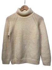 agnes b. Turtleneck Sweater, Made in France, 2 Wool, BEG, Solid Color, 01029641