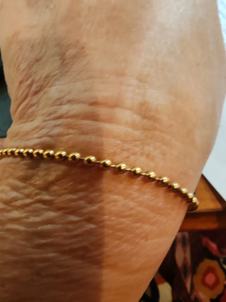 Bracelet boules or jaune 18 carats - Photo 4/4