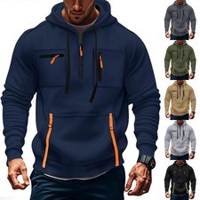 Men's Casual Sports Hoodie 2025 New Fashion Pocket Zipper Hooded Sweatshirt