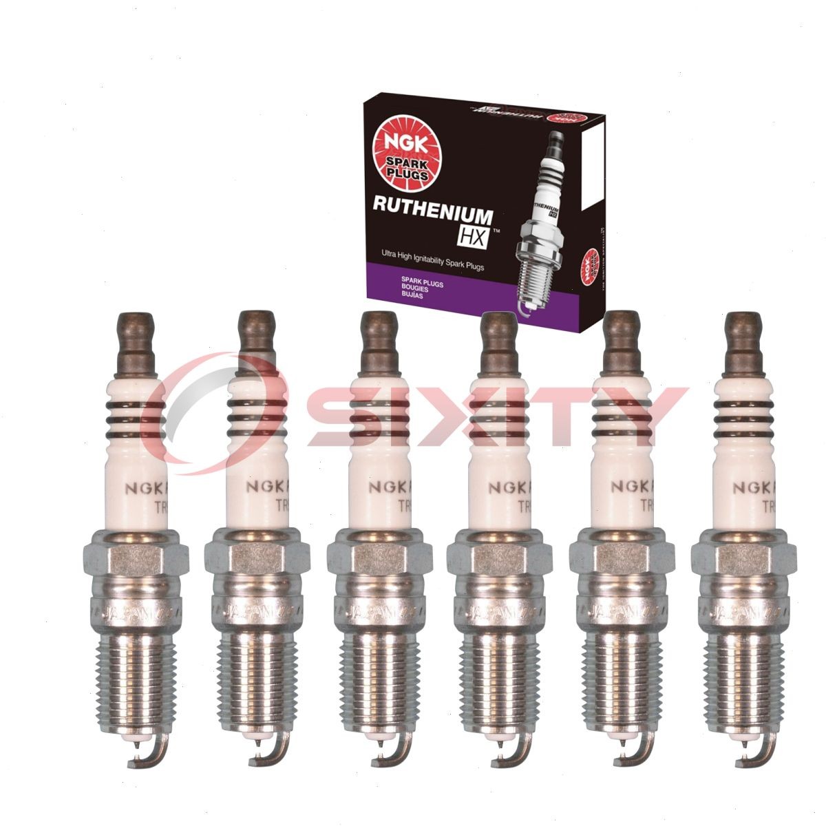 6 pcs NGK Ruthenium HX Spark Plugs for 2006-2012 Ford Fusion 3.0L V6 - bw