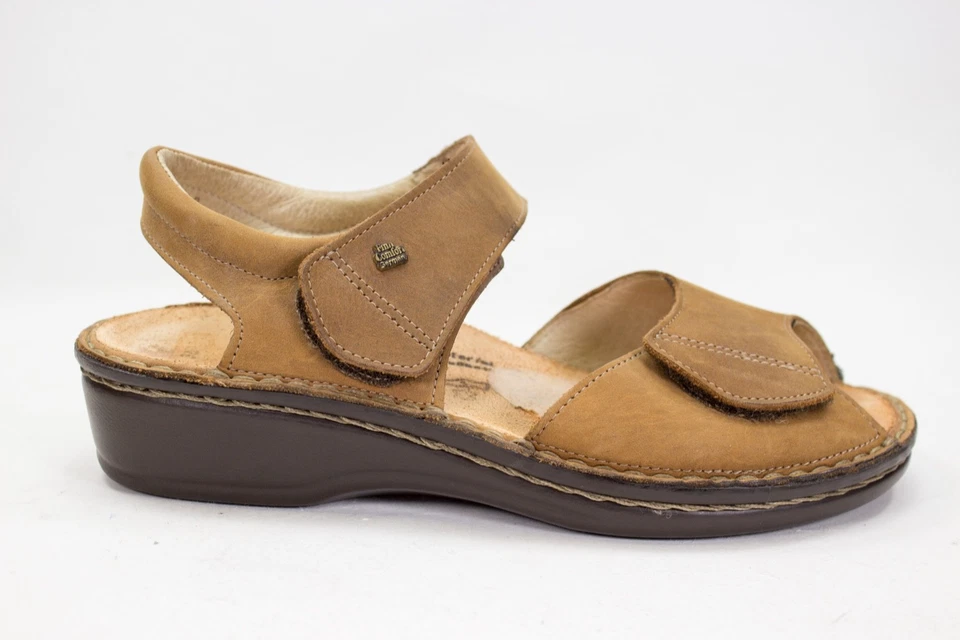 Sandalias Finn Comfort para mujer talla EU 36 US 6 marrón gamuza con tiras cómodas punta abierta Foto 4 de 4