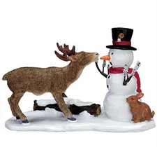 Lemax 2007 Christmas Village Collection Snack Time Snowman & Reindeer #72405 NIP