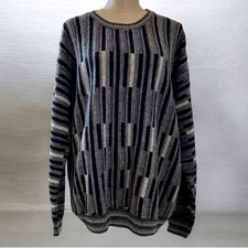 Vintage Protege “Coogi Style” Cosby Grandpa Sweater Wool Alpaca Textured XL