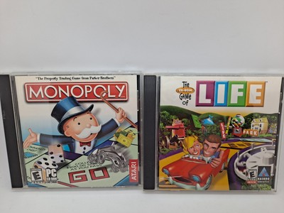Lot Of 2 PC Game Discs Monopoly(2001) &the GAME OF LIFE (1998)