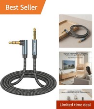 Tangle-Free 1ft Right Angle Aux Cable - Perfect for Car Stereos Headphones