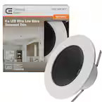 UPC 849489003399 product image for Commercial Electric 6 in. Black Low Glare Integrated LED Recessed Light Trim 670 | upcitemdb.com