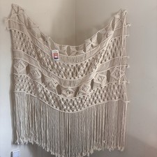 Macrame Wall Hanging 52" W x 55 L Large Macrame Curtain Panel Boho Wedding