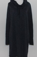 Women's GREEN TEA Navy Turtleneck Cowl Neck Long Sleeve Athletic Dress Size L