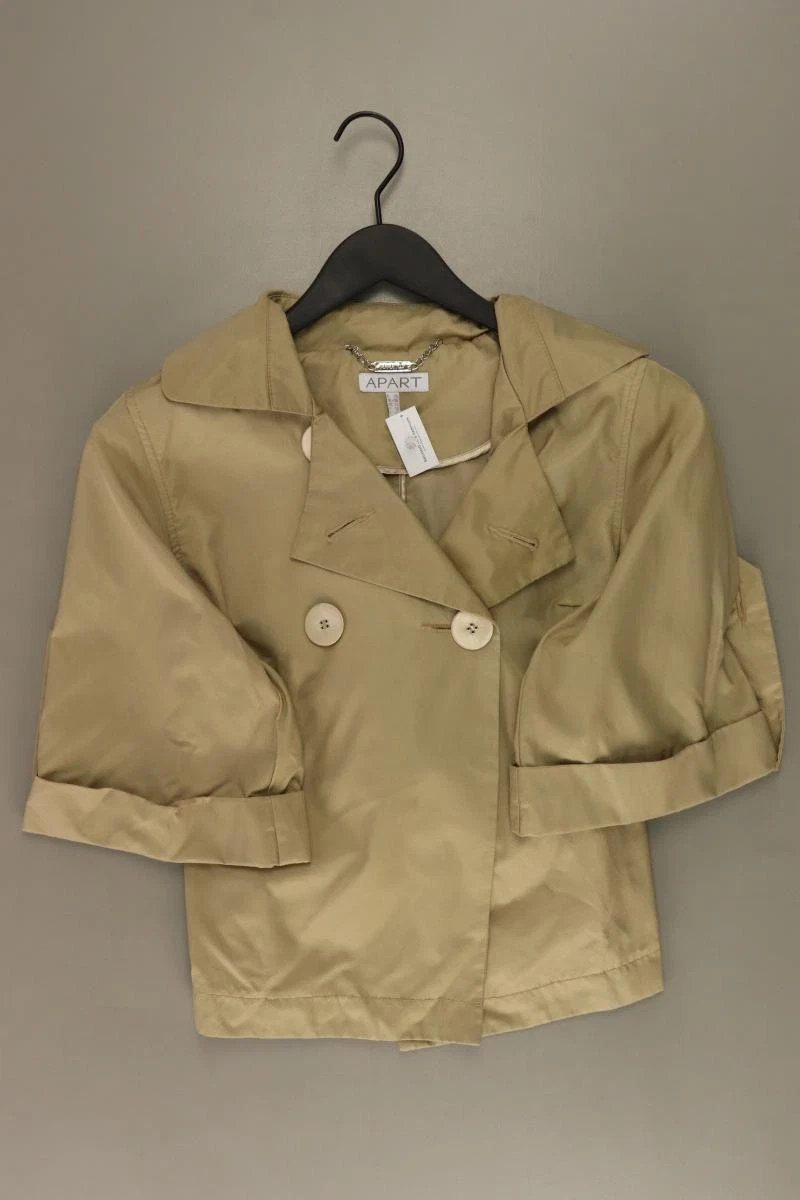 ⭐ Apart Kurzjacke für Damen Gr. 36, S mit Gürtel braun aus Baumwolle ⭐