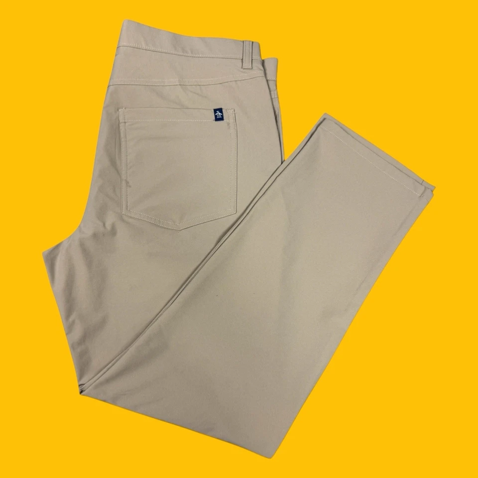 Penguin Sport Mens Size 36x30 Golf Performance Lightweight Tan 5 Pocket Pants - Image 2 of 4