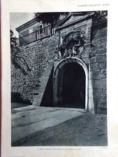 Stampa del 1927 Visioni Dalmate Zara Porta San Rocco Marina Leone San marco