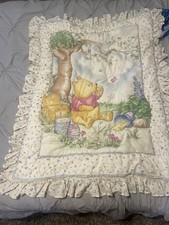 Vintage 1998 Disney Classic Winnie The Pooh Crib Comforter Baby Blanket Quilt