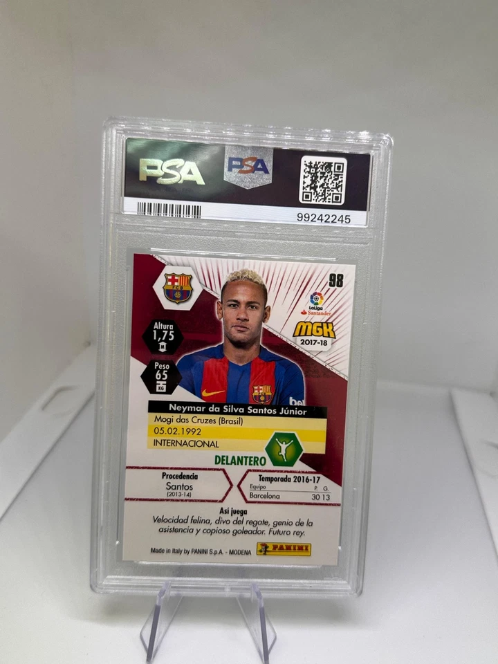 Neymar #98 FC Barcelona Panini Megacracks 2017 2018 PSA 8 - Imagen 3 de 3