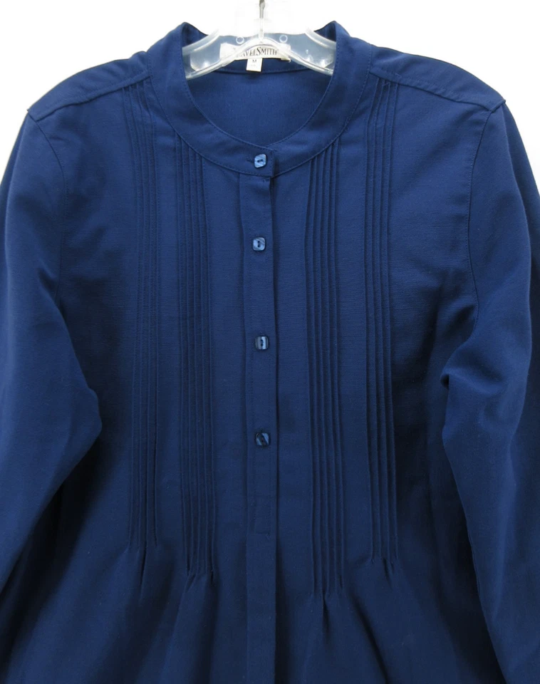 Путешествия Smith верхний женщин средний синий пинтак блузка на пуговицах группы воротник * - Изображение 2 из 4