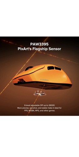 Maus Uranus Pro Wireless Gaming 54g PAW3395 8KHz 26000DPI leicht USB weiß - Bild 7 von 7