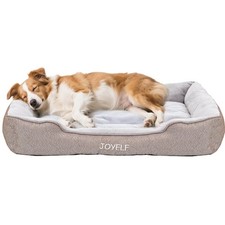 JOYELF Rectangle Dog Bed Calming Cat Bed Sofa, Cute Fluffy Pet Couch Bed for