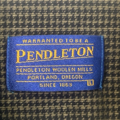 Pendleton Button Up Shirt Men L Green 100% Cotton Vintage - Picture 2 of 7