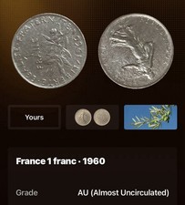 1960 France 1 Franc Coin