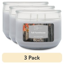 Fall Farmhouse Scented 3 Wick Candle 11.5 Ounce Three Pack Bulk Set