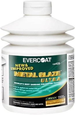 Metal Glaze Ultra Polyester Putty for Fiberglass, Aluminum, Steel and More - 30 