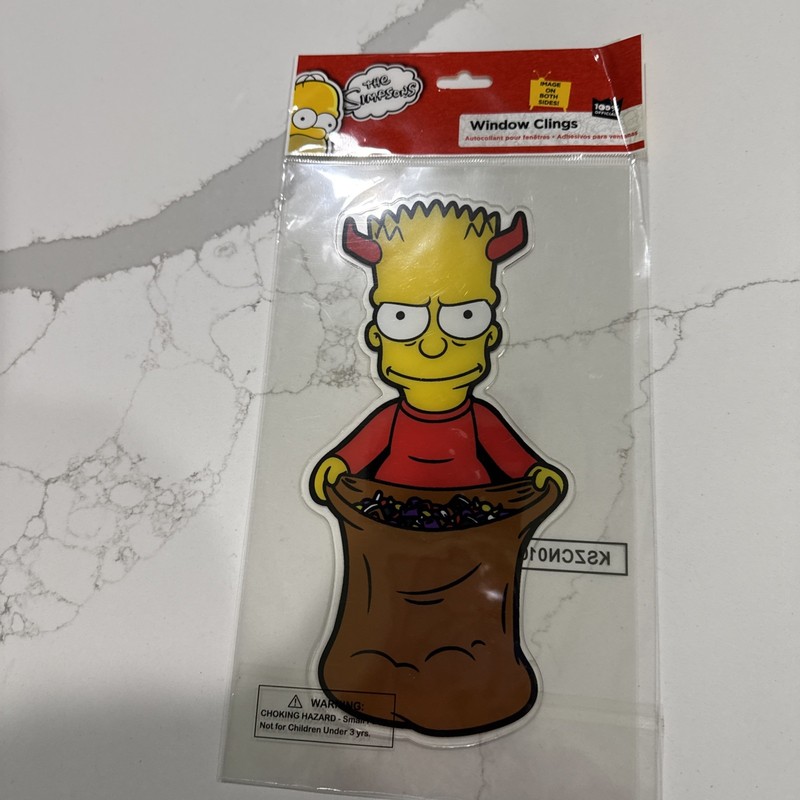 The Simpsons Window Clings Bart As The Devil 