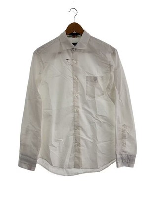 BURBERRY BLACK LABEL Long Sleeve Shirt, Size M, Cotton, White, Solid Color, 51M1